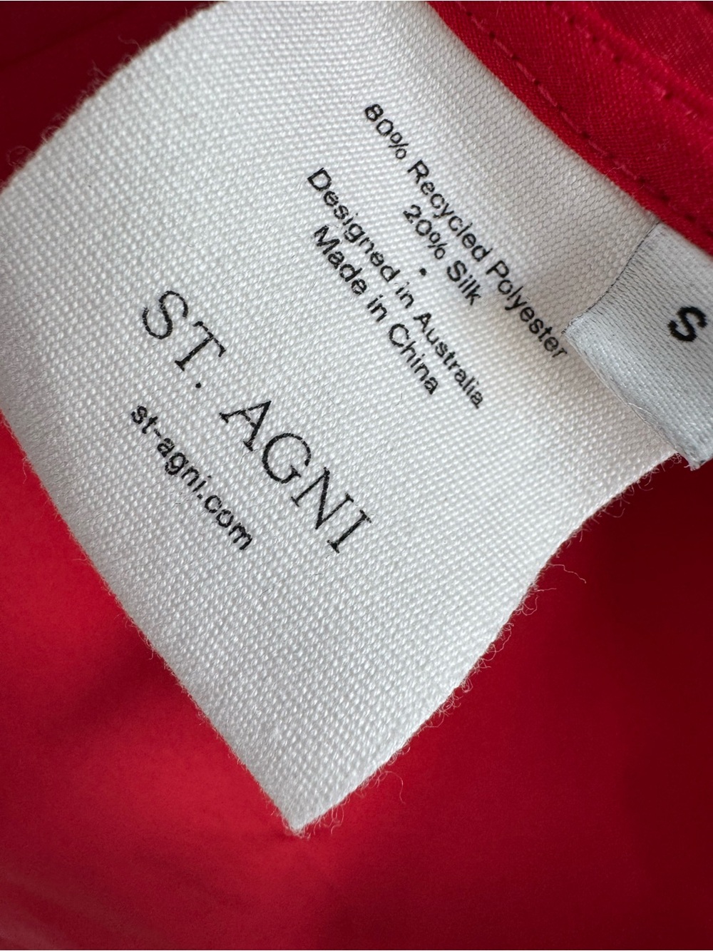 St. Agni Paper Red Taffeta Utility Parka Drawstring Waist Lightweight Zip Jacket - Picture 9 of 10